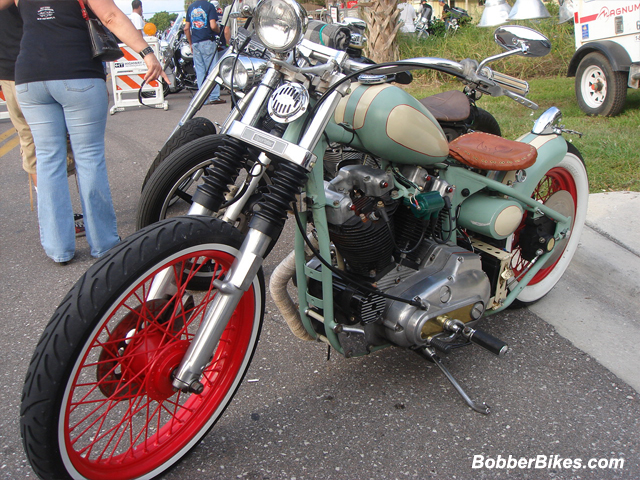 Green and Beige Sportster Ironhead