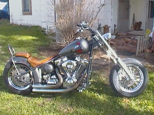 Side view of home built bob by Joe Davis